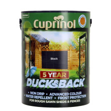 Cuprinol Ducksback 5 Year Shed and Fence Paint  Black 5L
