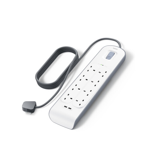 Belkin Belkin Extension Lead with USB Slots x 2 24 A Shared 8 Way8 Plug Extension