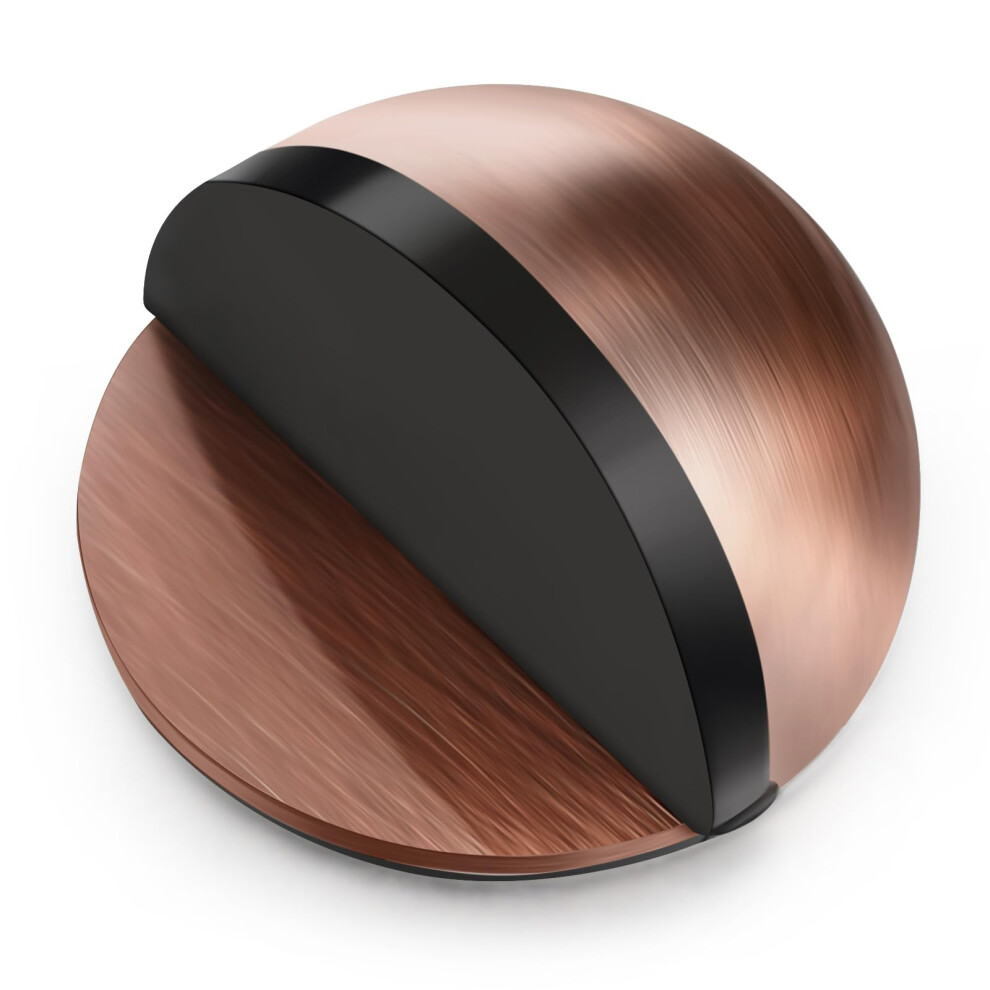 Hotop Self-Adhesive Floor Door Stoppers Oval Stainless Steel Door Stop Mounted Half Moon Wall Protector With Glues For Hard Floor Glass(Red Bronze Co 5004448298352