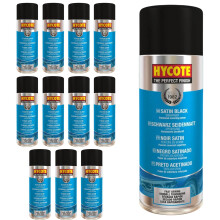 Hycote Fast Drying Aerosol Car Spray Paint Satin Black 400 ml Pack of 12