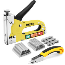 AECCN 3 in 1 Heavy Duty Staple Nail Steel Gun Kit with 2100 Staples Upholst