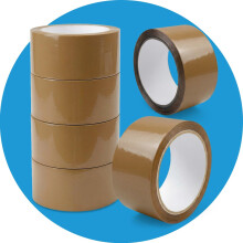 Stick Well Packaging Tape Heavy Duty Brown Parcel Tape 6 Rolls With Low Noi