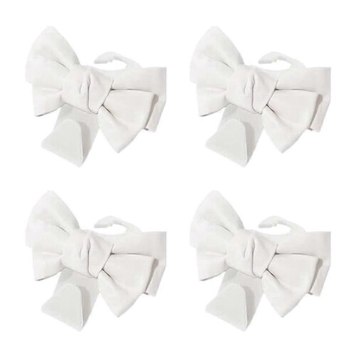 4pcs Multifunctional Backseat Hooks Car Interior Storage Bag Hooks Cute Bow Shape