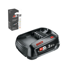 Bosch Battery Pack PBA 18V (Battery 2.5 Ah W-B, 18 Volt System, in Carton Packaging)