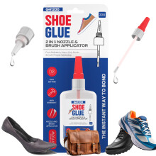 GH1200 (2-IN-1) Shoe Glue Sole Repair Waterproof with Brush Applicator and Nozzle - Clear Drying & Strong Shoe Repair Superglue for shoes