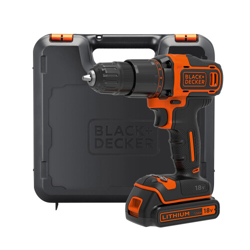 BLACK+DECKER 18V Cordless Hammer Drill, BCD700S1K-GB