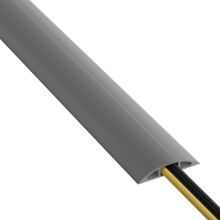 D-Line 9m Floor Cable Cover, Protect Trailing Cables, Prevent Trips and Falls, Ribbed Non-Slip Base - 17mm (W) x 9mm (H) Cable Cavity - 9m Length - Gr