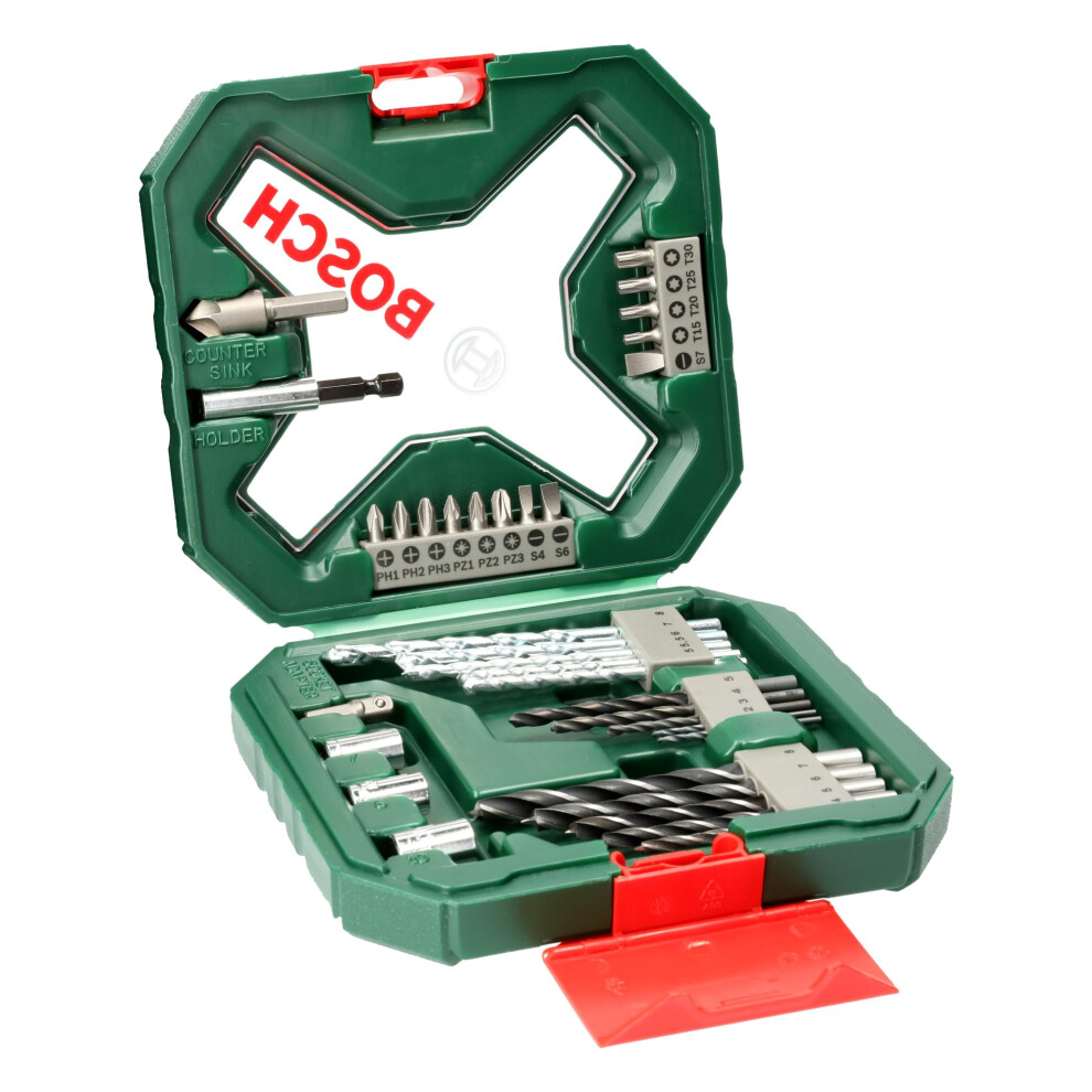 Bosch 34Pc Xline Drill And Screwdriver Bit Set For Wood Masonary And Metal