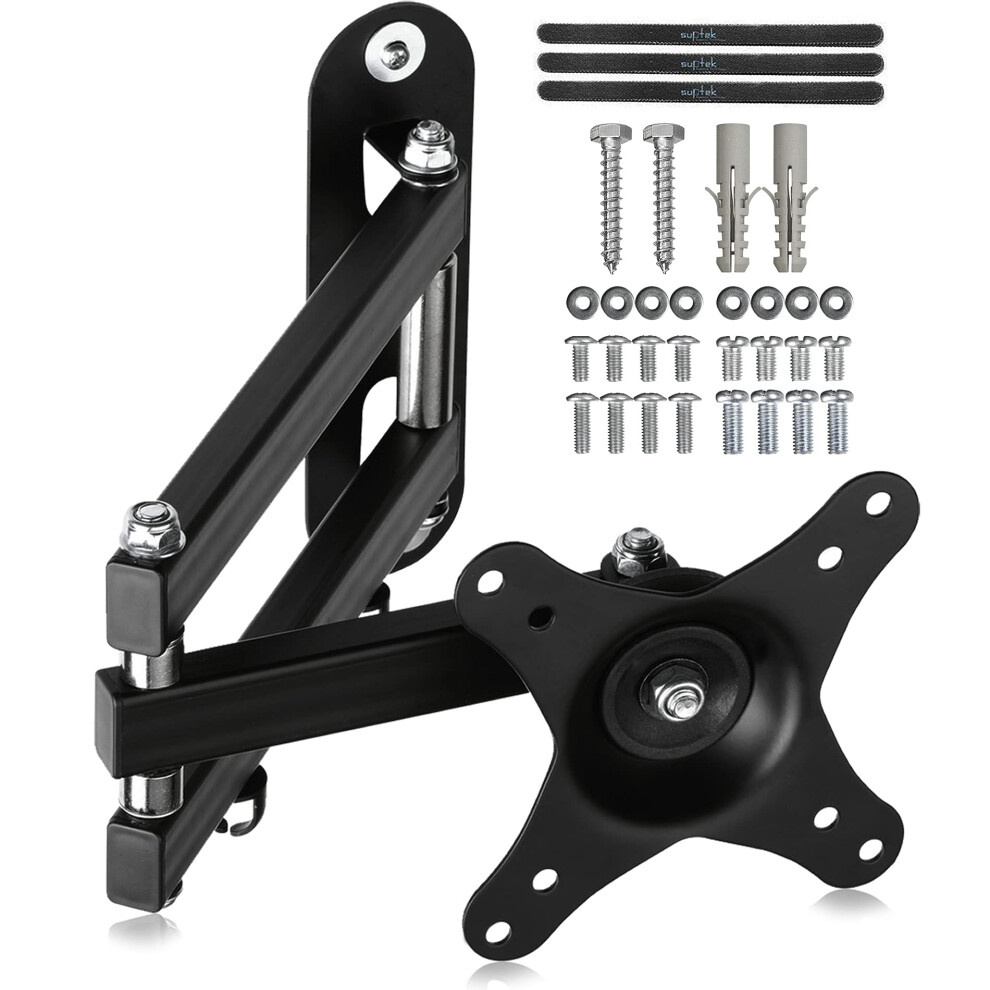 Suptek Tv Wall Bracket Mount Swivel And Tilt For Most 15"-32" Led, Lcd, Oled Flat Screen Tvs And Monitors With Vesa 75X75-100X100mm Up To 13Kg Full M 19487335