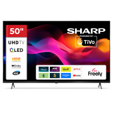 Sharp 50-inch 4K Ultra HD QLED Powered by TiVo Smart TV TiVo+ Free Channels Dolby Vision Dolby Atmos HDMI 2.1 with eARC DVB-T/T2/C/S/S2 Tuner 50HM524