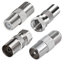 TUOLNK 4pcs F Type to Coax Adapter Kit for Satellite, Antenna, Aerial Cables, Compatible with TV, Router, Modem, Satellite Receiver, Audio/Video Equi