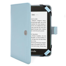 TECHGEAR BABY BLUE Kindle PU Leather Folio Case Cover With Magnetic Clasp + Screen Protector for Amazon Kindle eReaders 12th - 4th Generation (2024-2