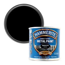 Hammerite Direct to Rust Metal Paint  Smooth Black Finish 250ML 5084863