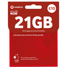 Vodafone SIM Card UK PREPAID PAYG 10 Bundle -7GB + (14GB FREE DATA every month for 3 months with regular top ups (Promotion request deadline of 19.0
