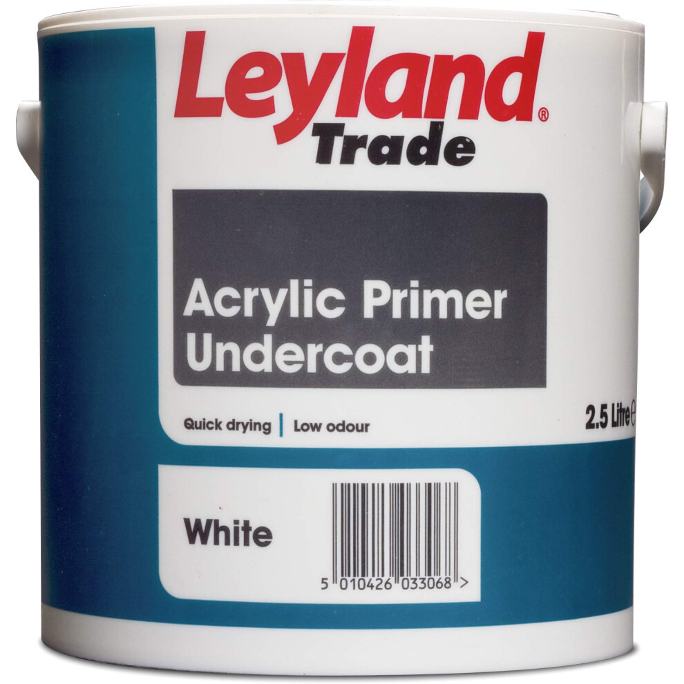 Leyland Trade Acrylic Primer Undercoat - White 2.5L 5004925360107