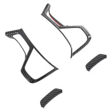 for Mitsubishi Pajero Sport 2020 4PCS Carbon Fiber ABS Car Interior Steering Wheel Cover Trim Moldings Car Styling