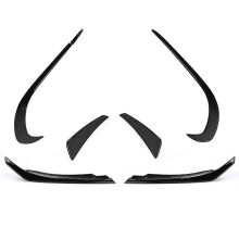 6PCS Car Front Bumper Side Splitter Spoiler Canards Air Knife for Benz a Class W176 A180 A200 A220 AMG A45 2016-2018