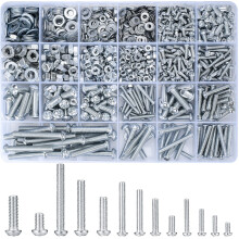 Vwoqiy 1080 Pcs Round Head Screws Nuts Flat Washers Assortment Kit M3 M4 M5