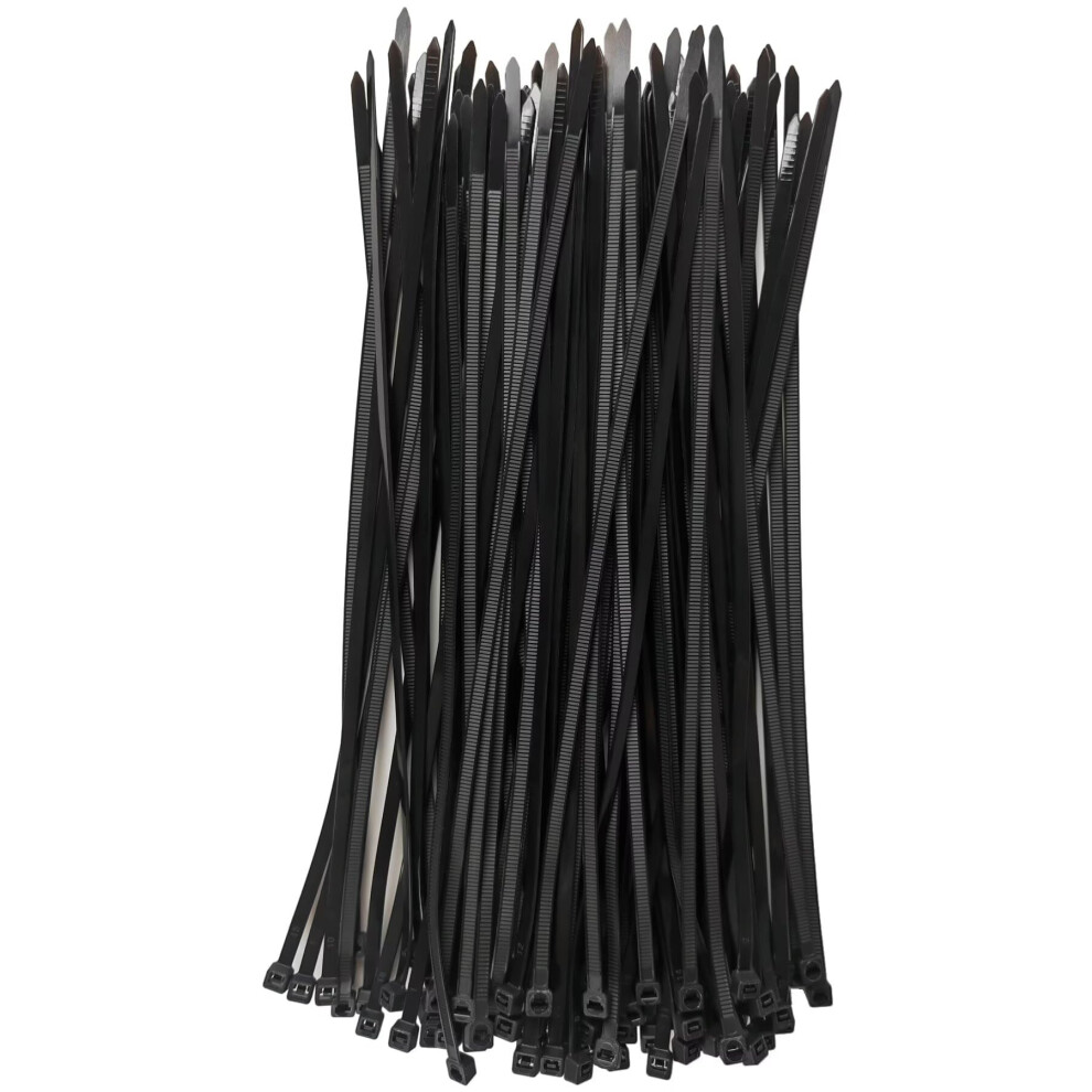Han-Lbg Cable Ties Black 300Mm X 4.8Mm (100 Pack), Self Locking Zip Ties Heavy Duty With 23Kg Tensile Strength 5051226597404