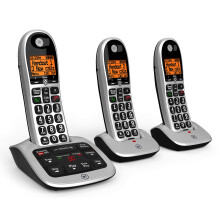 BT 4600 Cordless Landline House Phone, Home Phone, Big Buttons, Advanced Nuisance Call Blocker, Answer Machine, Trio Handset Pack