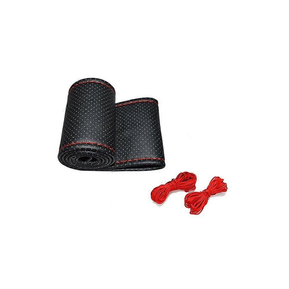 Universal Braid On The Steering Wheel Pu Leather Car Steering Wheel Cover To Cover The Entire Single Connector 38Cm 9152359443678