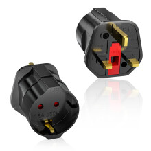 European to UK Plug Adaptor 2 Packs, EU to UK Plug Adapter with 13A Fuse, HITRENDS Plug Adapter 2 Pin to 3 Pin 3250W Max Travel Adaptor Euro to UK fo