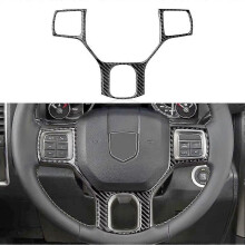 Carbon Fiber Car Steering Wheel Cover Trim Sticker for Dodge Ram 1500 2013-2018 Interior Accessories