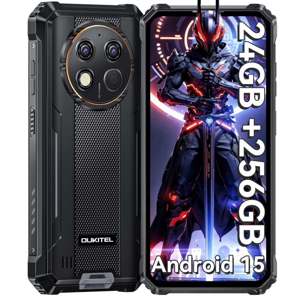 Oukitel G1 Rugged Smartphone - Android15, 24Gb Ram+256Gb Rom+1Tb,10600Mah Battery,48Mp Camera,6.52" Rugge Phone,Ip68/69K Waterproof 4G Dual Sim-Free&