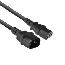 ACT Power Cable 1.2m, C13 to C14 Extension Cable for Cold Devices, IEC Male to Female 3 Pin Power Cable- AK5120 Black