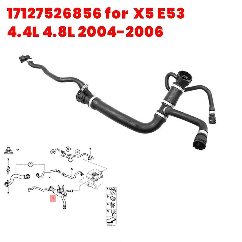 Engine Radiator Upper Coolant Hose 17127526856 For X5 E53 4.4L 4.8L 2004-2006 Car Cooling Water Pipe Line 9152359447652