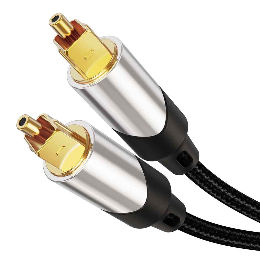 Cablecreation Optical Audio Cable 7.6M/25Ft, Toslink Male Spdif Cable With Nylon Braided Fiber Optic Cord For Home Theater, Sound Bar, Tv, Ps4, Xbox, 38479069