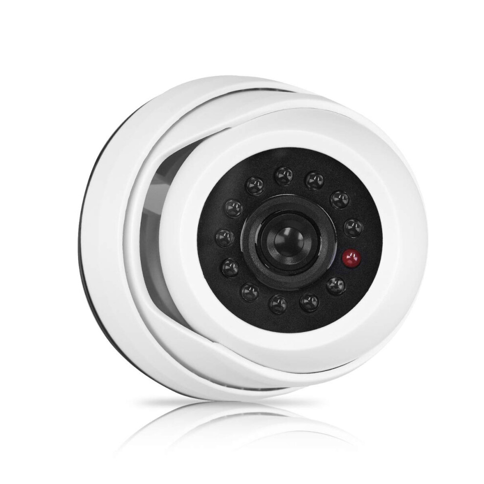 Kwmobile Dummy Camera With - Fake Cctv Security Surveillance Dome With Flashing Led S - Theft Deterrent - Light/White 78946910