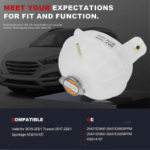 Engine Coolant Reservoir Tank with Cap for Hyundai Tucson 2018-2021 Kia Sportage 2017-2021 25431D3500 KI3014107