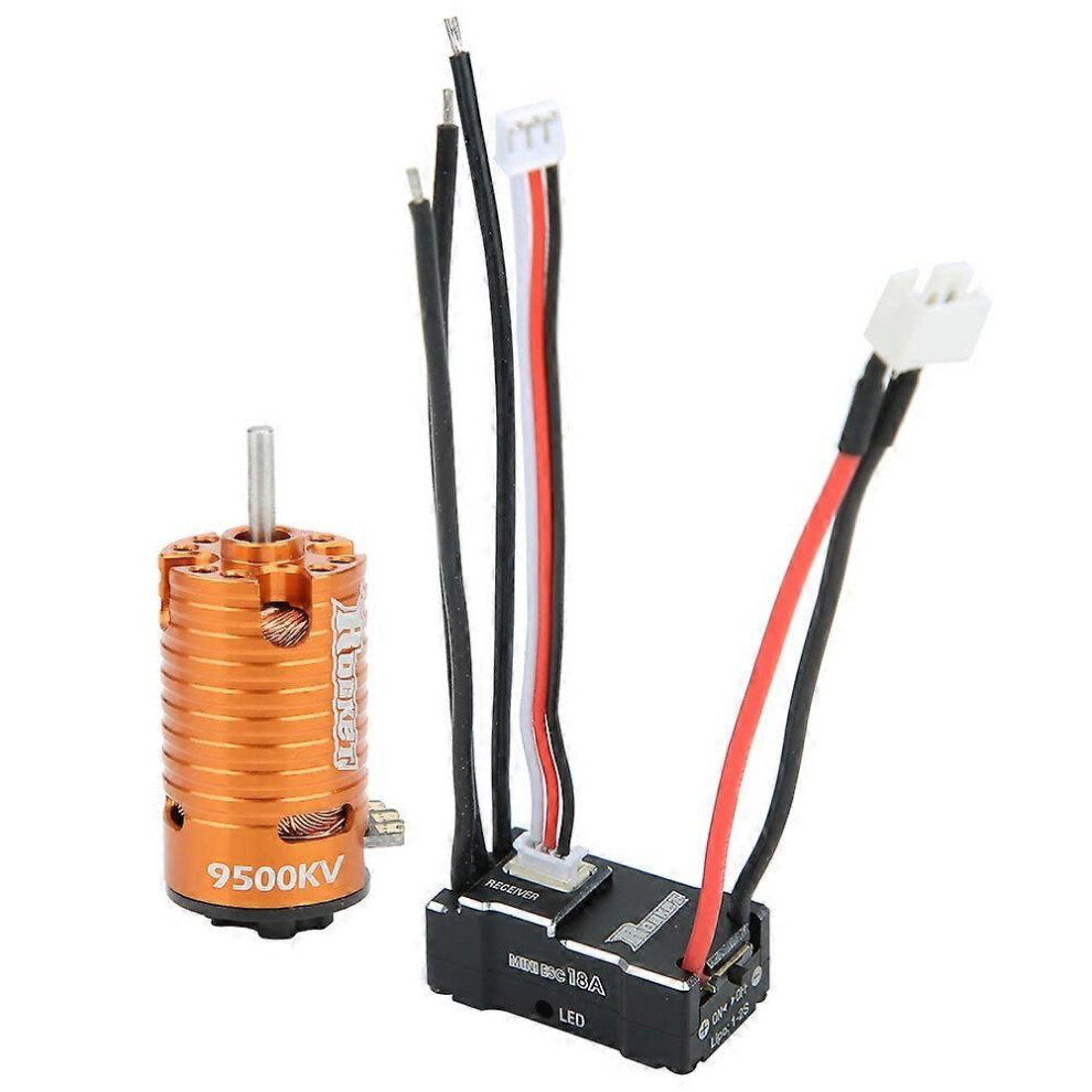 1410 18A Brushless Motor, Esc Spare Part ( 9500Kv) Black/Orange 9152359469456