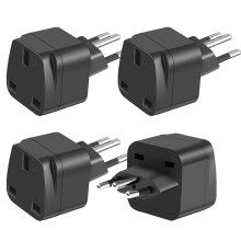 LUKELI 4 Pack UK to BRAZIL Plug Adapter Travel Plug to Brazil UK to Brazilian 3 pin plug Converter Power Adapter for BRAZIL and PARTS of South Africa