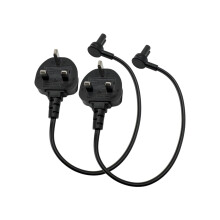 BrightOn Power Cord Compatible with Sonos ERA 100, ERA 300, Mini Sub and Sonos Sub, UK Version (2-Pack, Black, 0.3 Meter)