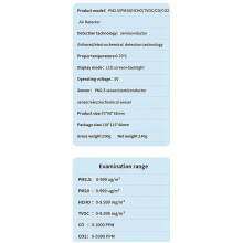 Rilevatore di qualità dell'aria 6 in 1 PM2.5 PM10 HCHO TVOC CO CO2 compatibile con monitor per maldeide,