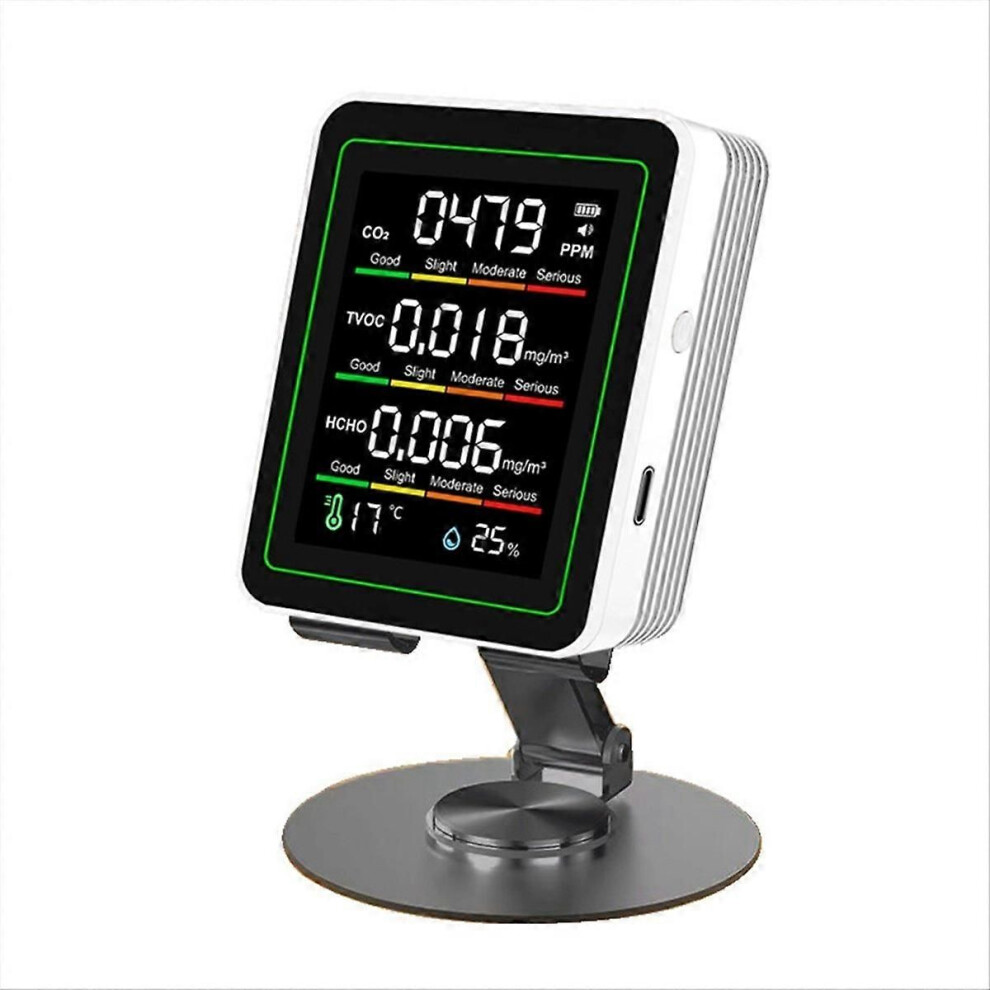 Indoor Air Quality Monitor,CO2 Monitor/Temperature/compatible formaldehyde White