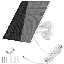 Solar Panel for Security Camera 5W 5V Solar Panel Charger IP65 Waterproof Solar Charger with 360Adjustable Mounting 9.1ft Micro USB Port Charging Ca