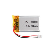 3.7V Lipo battery, 3.7V 180mAh 402030 Lithium Polymer Ion with 2P-PH connection with 2.0 mm pitch