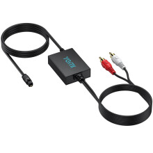 YGiTK Optical to RCA Adapter 192kHz DAC Digital to Analog Audio Converter 7ft/2.1m Long DAC Converter Digital Audio Optical to RCA Male Cable Plug&Pl