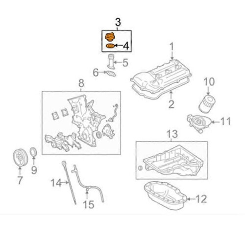Τάπα πλήρωσης λαδιού κινητήρα 121800H012 / 1218028010 για Scion 4Runner Corolla 2