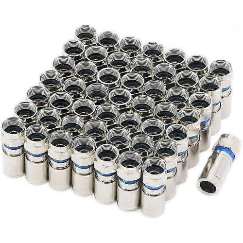 Compression RG6 F Connector Coax Adapter Plug for Cable TV (50 Pack) 1