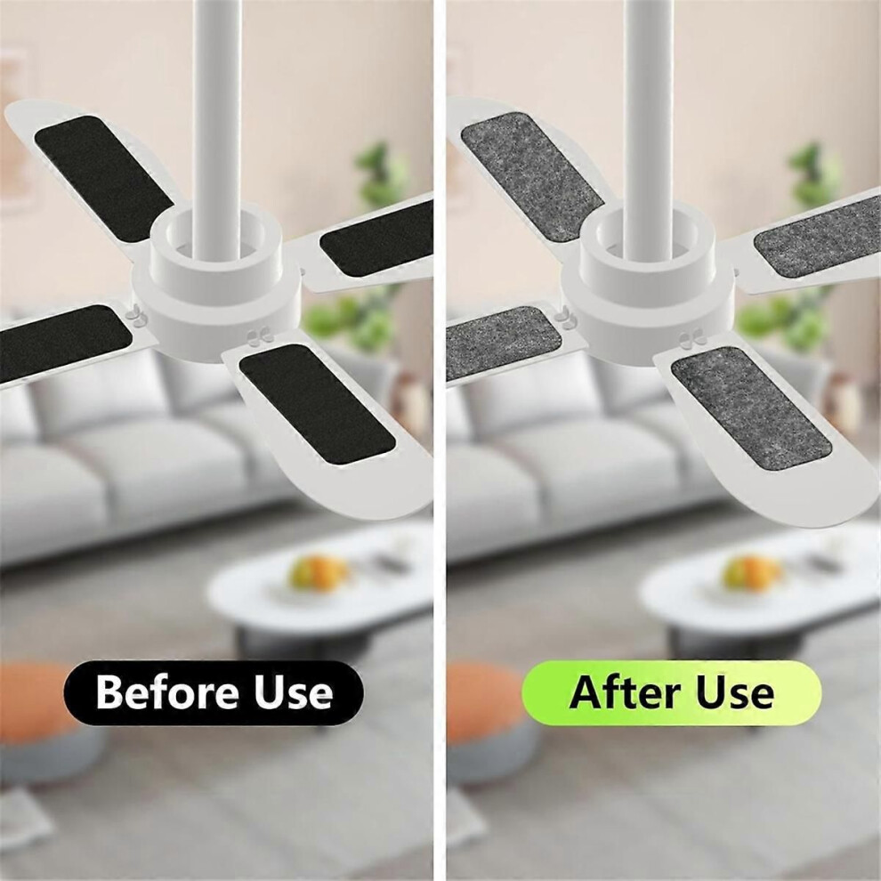 10Pcs Ceiling Fan Filters For Blades, Activated Coconut Carbon Fan Filter For Ceiling Fan,Easy-Use 9152359399807