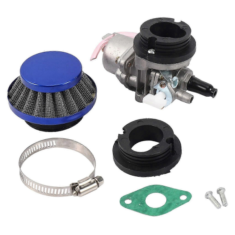 Carburetor Carby + Air Filter + Stack For 2-Stroke 47Cc 49Cc Engine Parts Mini Moto Kids Atv Quad Blue 9152359460071