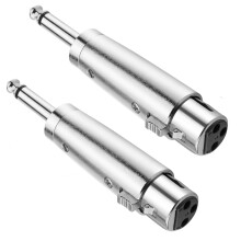 JOMLEY XLR Female to 1/4" TS Mono Adapter, Unbalanced XLR Female to 1/4 Inch TS Mono Male Plug Cable Adapter - 2 Pack