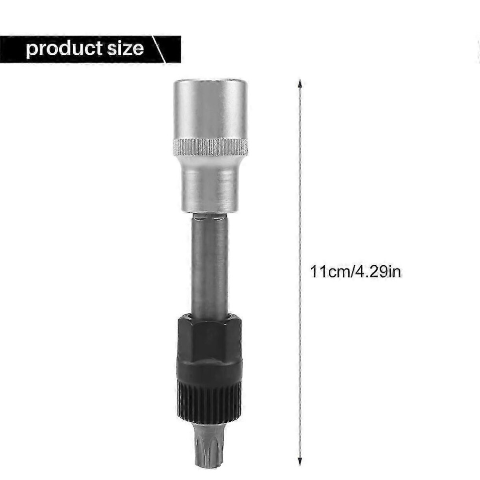 T50 Alternator Pulley Socket Bit 33-Tooth Tool For Alternator Pulley Center Bolt Removal Silver/Black 9152359460330
