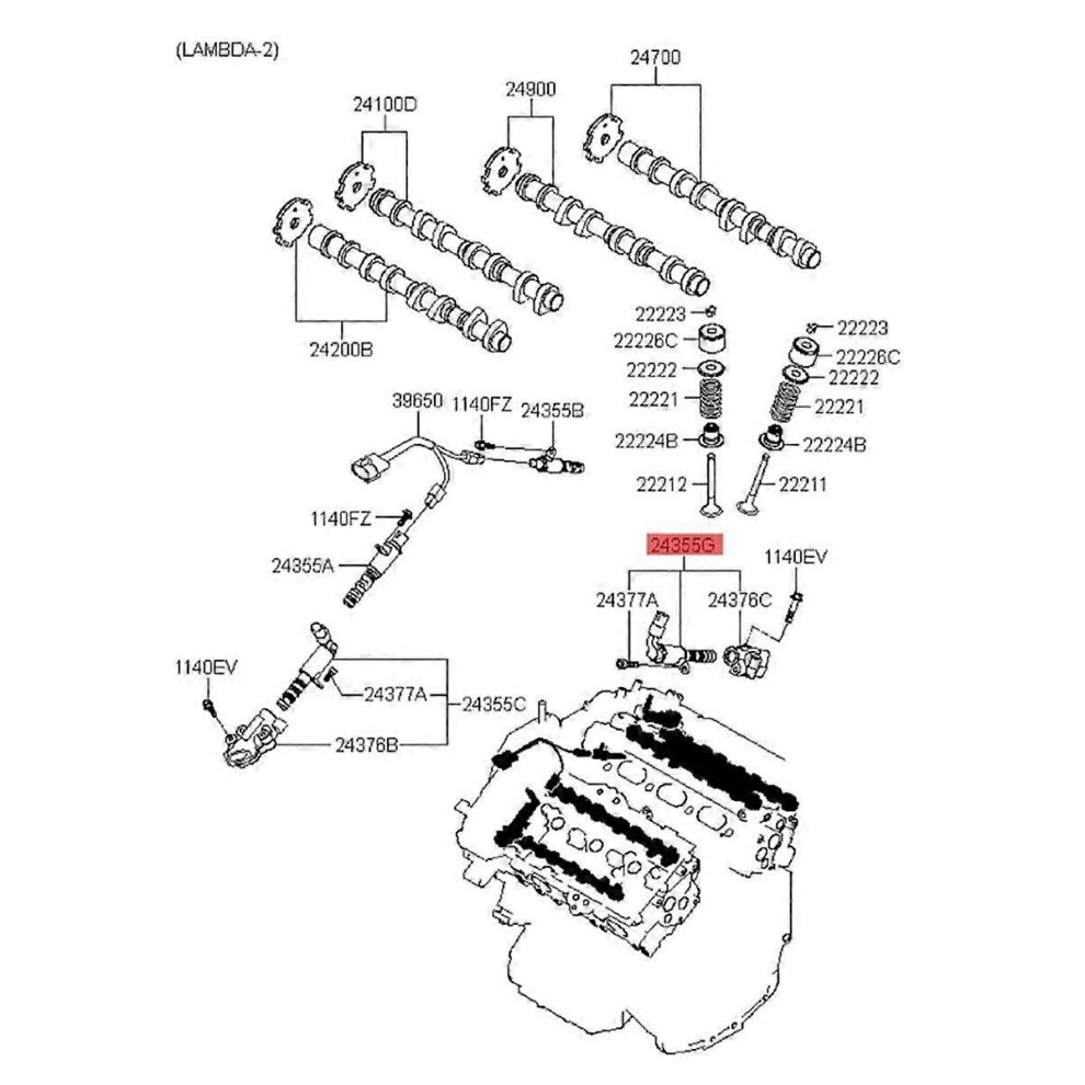 Vvt128 Exhaust Variable Solenoid 24360-3Cab2 For G70 G80 G90 Azera Sedona Timing Vvt Valve 9152359456418