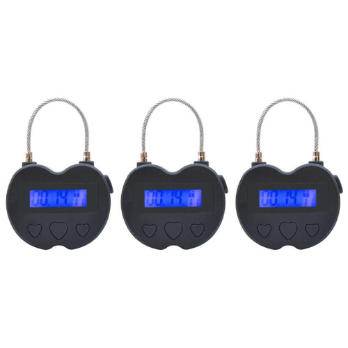 3X Smart Time Lock LCD Display Time Lock USB Rechargeable Temporary Timer Padlock Travel Electronic Timer 1