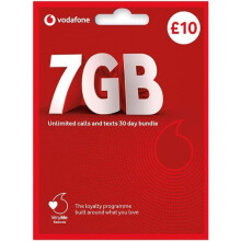 vodafone pay as you go - includes 7 GB data, unlimited calls and SMS (UK sim card)